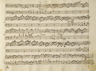 Manuscript Page from the Score of Opus V, 